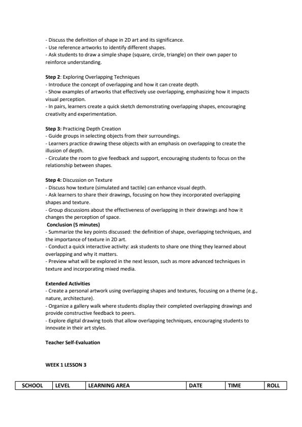 Page 3 – Grade 10 Fine Arts Lesson Plans Term 1 – Kenyaplex