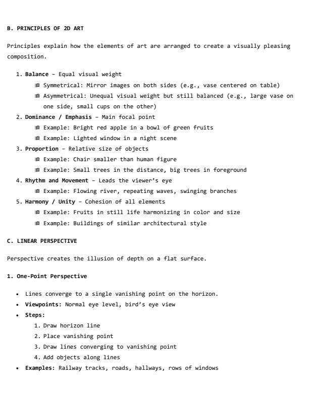 Page 4 – Grade 10 Fine Arts Notes (Complete Term 1, Term 2 and Term 3) – Kenyaplex