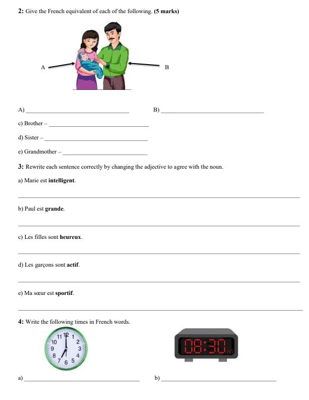 Page 2 – Grade 10 French December 2026 Holiday Assignment – Kenyaplex