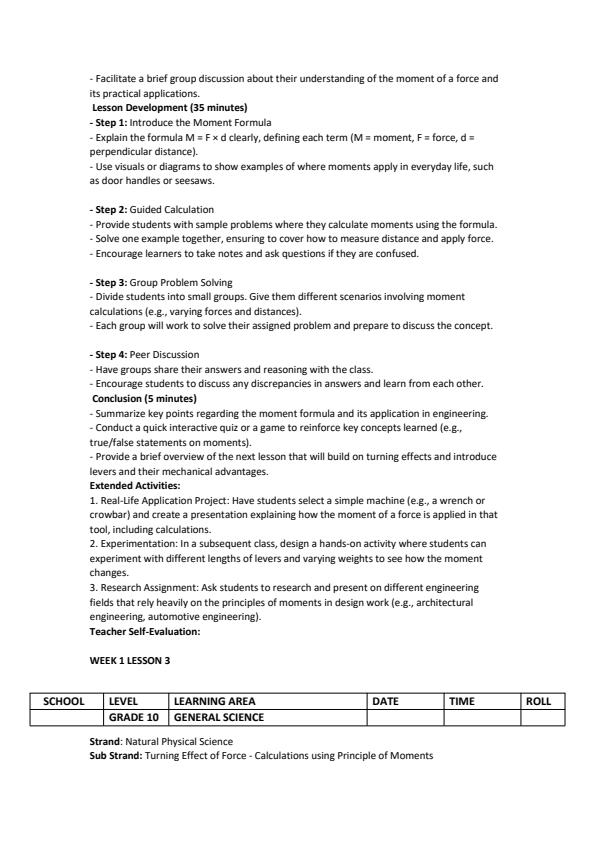 Page 3 – Grade 10 General Science Lesson Plans Term 3 - Hummingbird – Kenyaplex