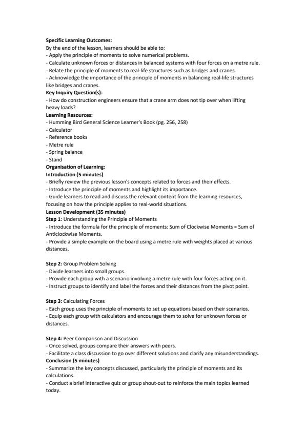 Page 4 – Grade 10 General Science Lesson Plans Term 3 - Hummingbird – Kenyaplex