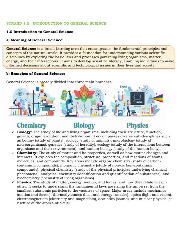 Grade 10 General Science Notes Term 1, 2 and 3 - 18363