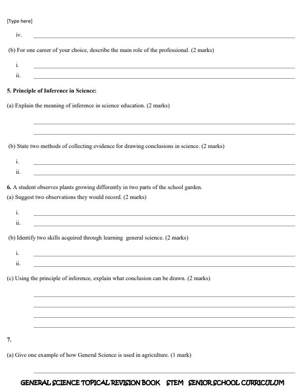 Page 3 – Grade 10 General Science Topical Questions – Kenyaplex
