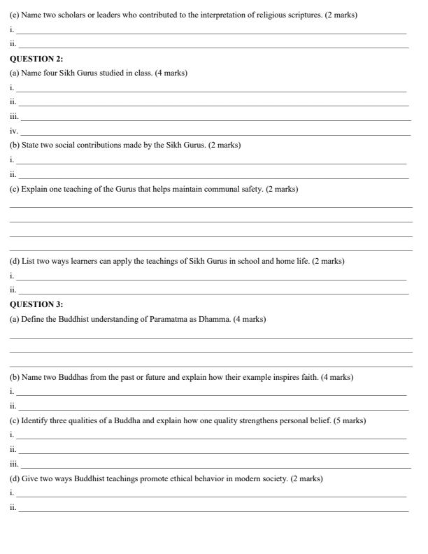 Page 2 – Grade 10 Hindu Religious Education April 2026 Holiday Assignment – Kenyaplex