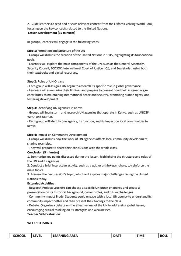 Page 3 – Grade 10 History Lesson Plans Term 3 - Oxford Evolving World – Kenyaplex