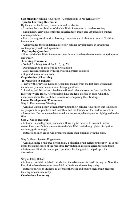 Page 4 – Grade 10 History and Citizenship Leson Plans Term 2 - Oxford Evolving World – Kenyaplex