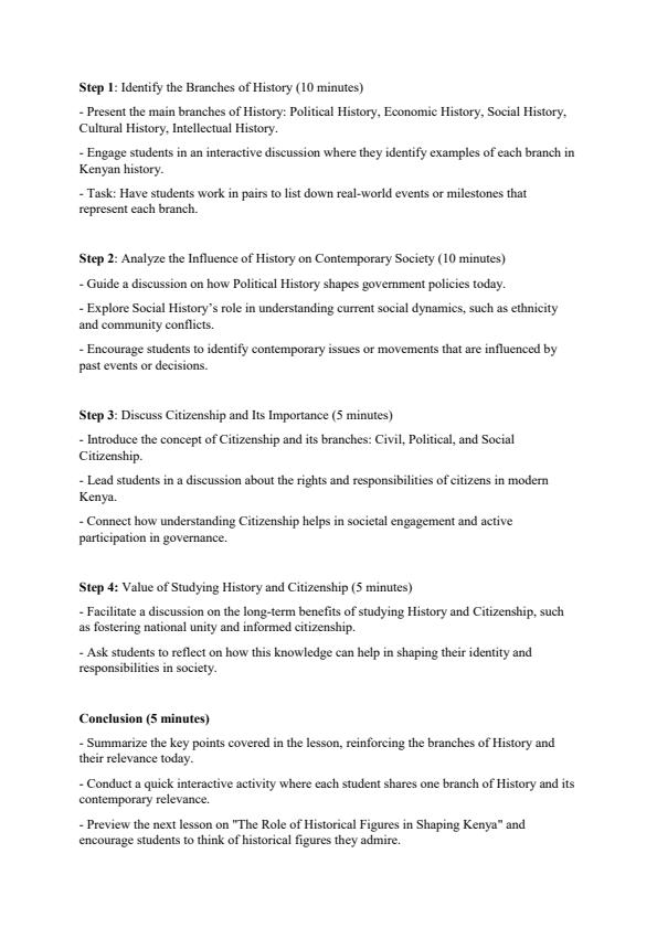 Page 2 – Grade 10 History and Citizenship Lesson Plans Term 1 – Kenyaplex