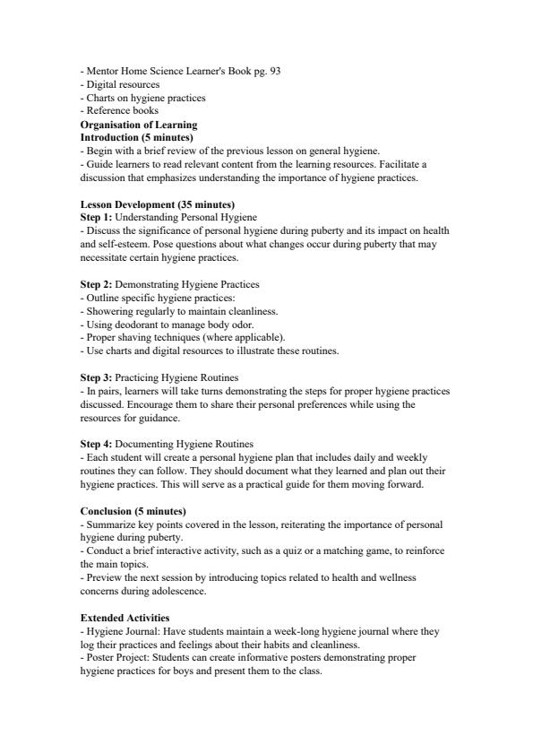 Page 3 – Grade 10 Home Science Lesson Plans Term 2 - Mentor – Kenyaplex