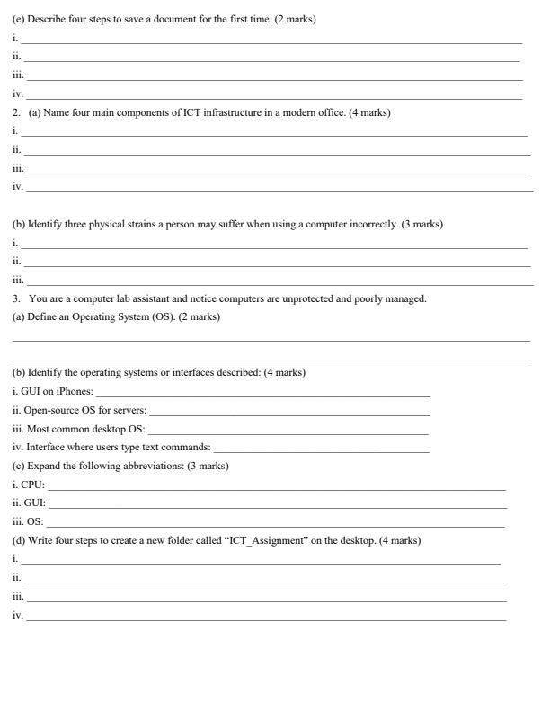 Page 2 – Grade 10 Information Communication Technology April 2026 Holiday Assignment – Kenyaplex