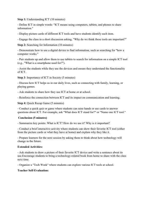 Page 2 – Grade 10 Information Communication Technology (ICT) Lesson Plans Term 1 – Kenyaplex