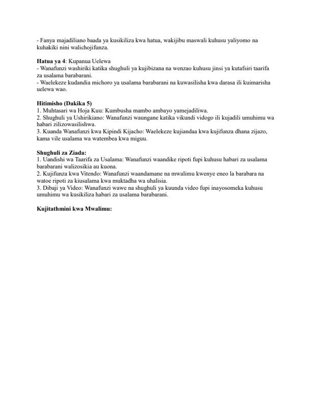 Page 2 – Grade 10 Kiswahili Lesson Plans Term 2 - Oxford Kiswahili Fasaha – Kenyaplex