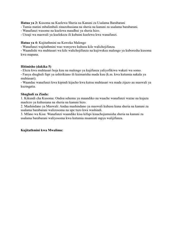 Page 4 – Grade 10 Kiswahili Lesson Plans Term 2 - Oxford Kiswahili Fasaha – Kenyaplex