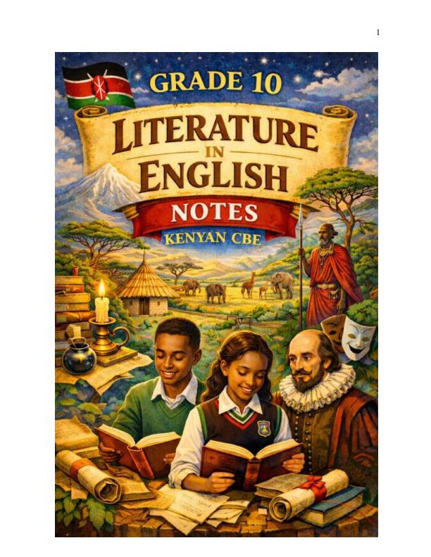 Page 1 – Grade 10 Literature in English Notes Term 1, Term 2, Term 3 – Kenyaplex