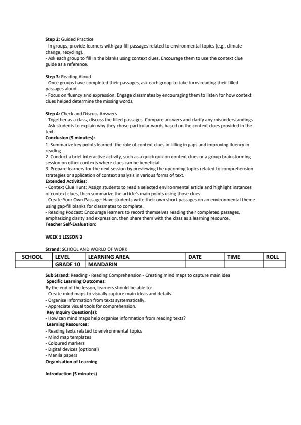 Page 3 – Grade 10 Mandarin Lesson Plans Term 3  – Kenyaplex