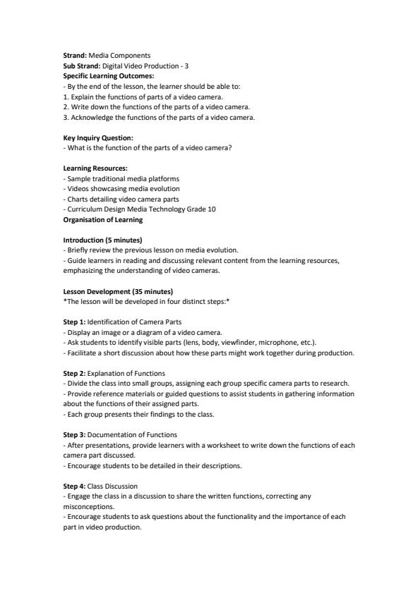 Page 4 – Grade 10 Media Technology Lesson Plans Term 2 – Kenyaplex