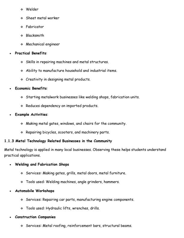 Page 3 – Grade 10 Metalwork Notes Term 1, Term 2, Term 3 – Kenyaplex