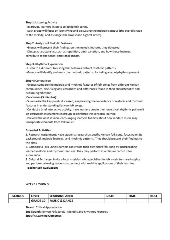 Page 3 – Grade 10 Music & Dance Lesson Plans Term 3  – Kenyaplex