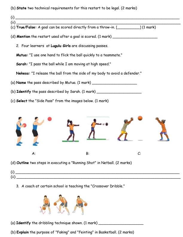Page 2 – Grade 10 Physical Education August 2026 Holiday Assignment – Kenyaplex