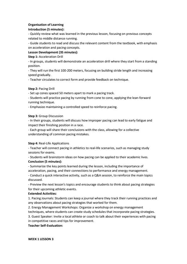 Page 3 – Grade 10 Physical Education Lesson Plans Term 3 - Hummingbird – Kenyaplex