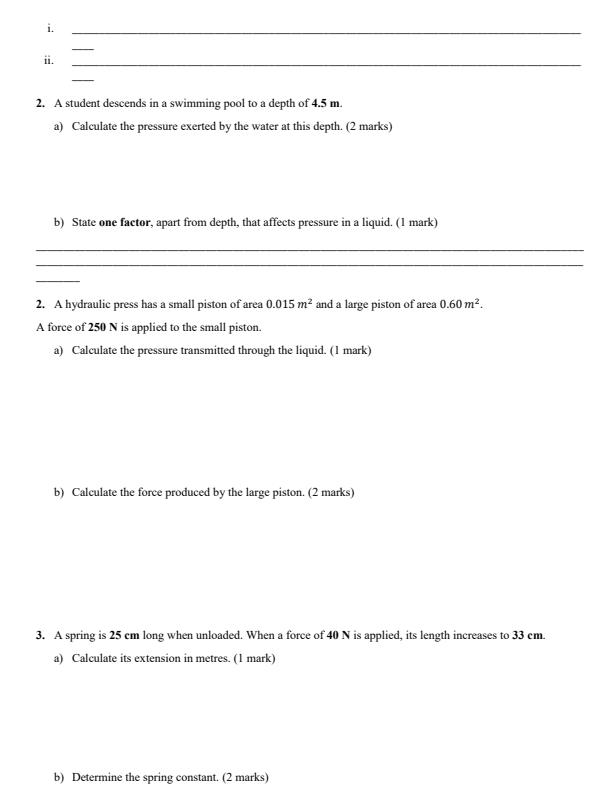 Page 2 – Grade 10 Physics December 2026 Holiday Assignment – Kenyaplex