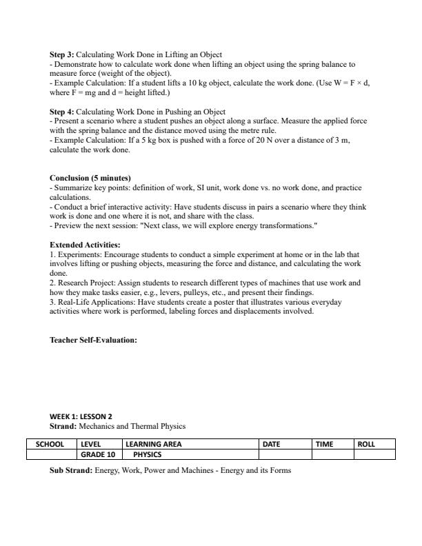 Page 2 – Grade 10 Physics Lesson Plans Term 2 - Spotlight – Kenyaplex