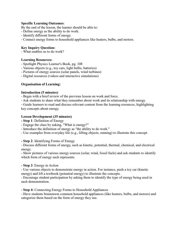 Page 3 – Grade 10 Physics Lesson Plans Term 2 - Spotlight – Kenyaplex