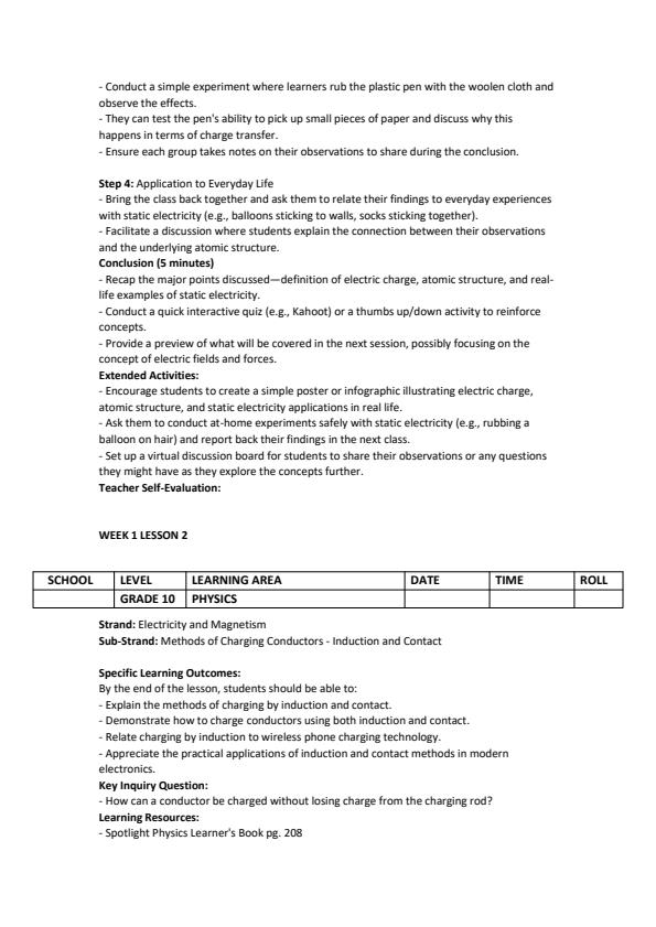 Page 2 – Grade 10 Physics  Lesson Plans Term 3 - Spotlight – Kenyaplex