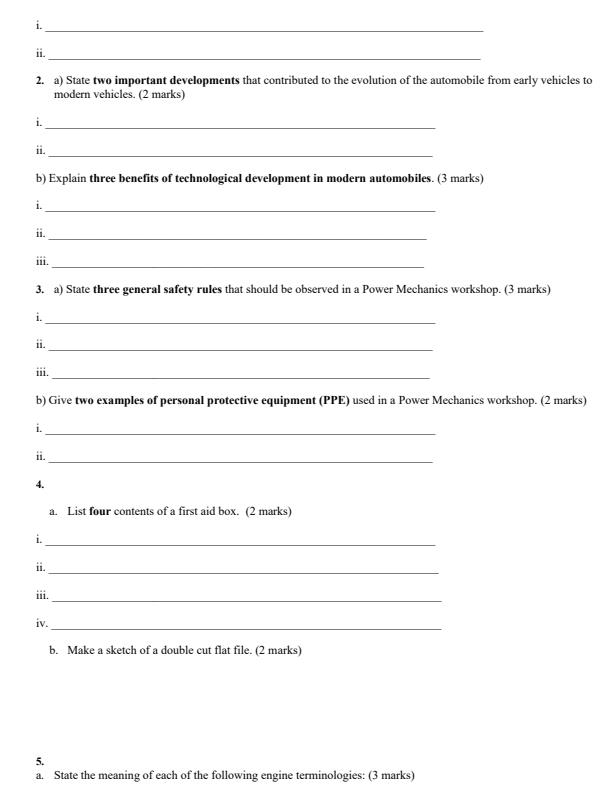 Page 2 – Grade 10 Power Mechanics December 2026 Holiday Assignemt – Kenyaplex