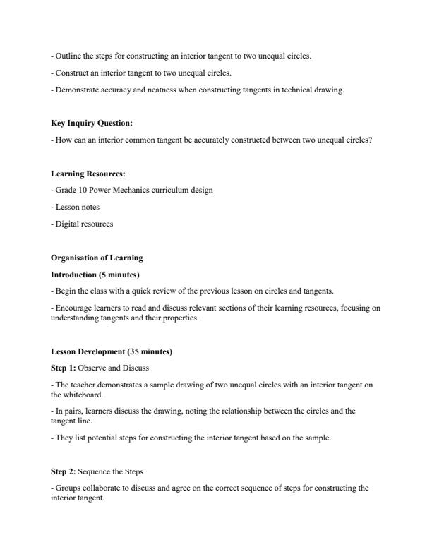 Page 4 – Grade 10 Power Mechanics Lesson Plans Term 2 – Kenyaplex