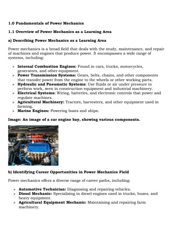Page 2 – Grade 10 Power Mechanics Notes (Term 1, 2 and 3) – Kenyaplex