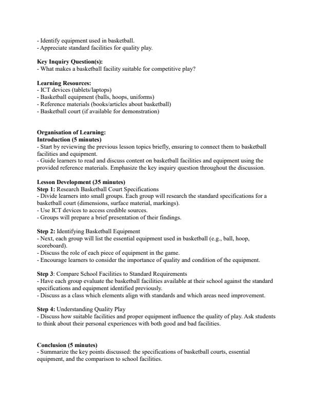 Page 3 – Grade 10 Sports and Recreation Lesson Plans Term 2 – Kenyaplex
