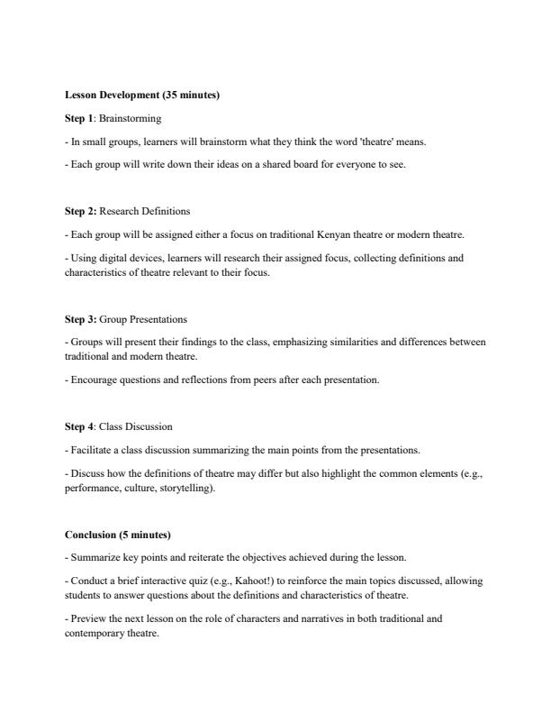 Page 2 – Grade 10 Theatre and Film Lesson Plans Term 1 – Kenyaplex