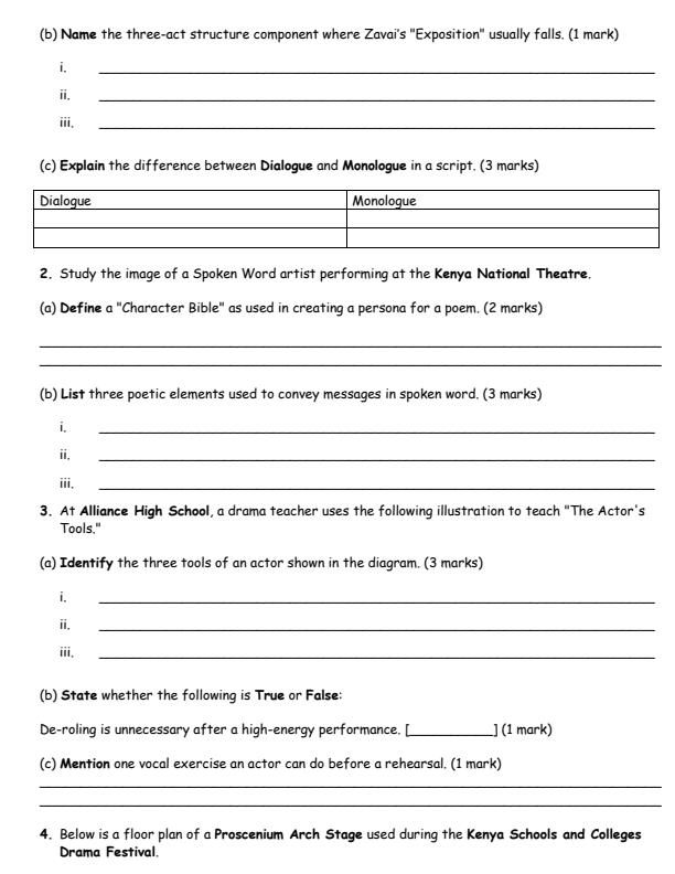 Page 2 – Grade 10 Theatre and Film Technology August 2026 Holiday Assignment – Kenyaplex