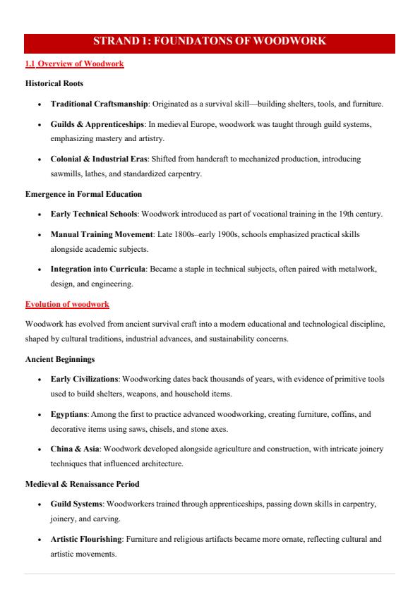Page 2 – Grade 10 Wood Technology Notes Term 1, Term 2 and Term 3 – Kenyaplex