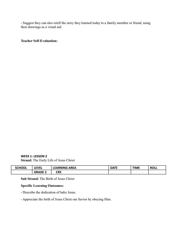 Page 3 – Grade 2 CRE Lesson Plans Term 2 - Mentor – Kenyaplex