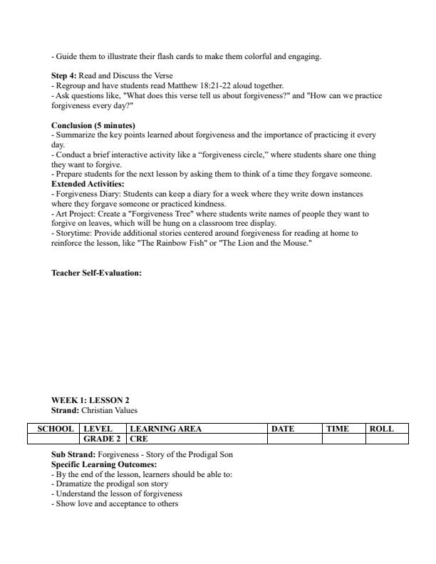 Page 2 – Grade 2 CRE Lesson Plans Term 3 - KLB – Kenyaplex