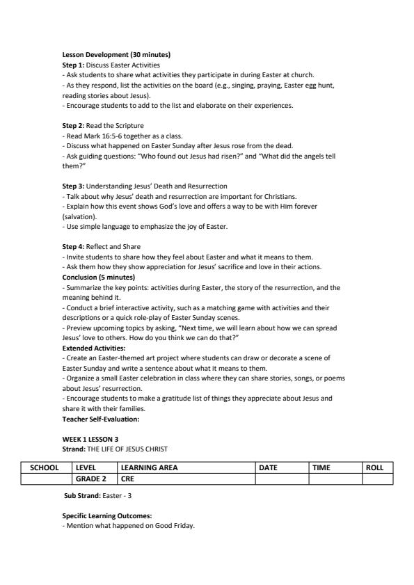 Page 3 – Grade 2 CRE Lesson Plans Term 3 - Mentor – Kenyaplex