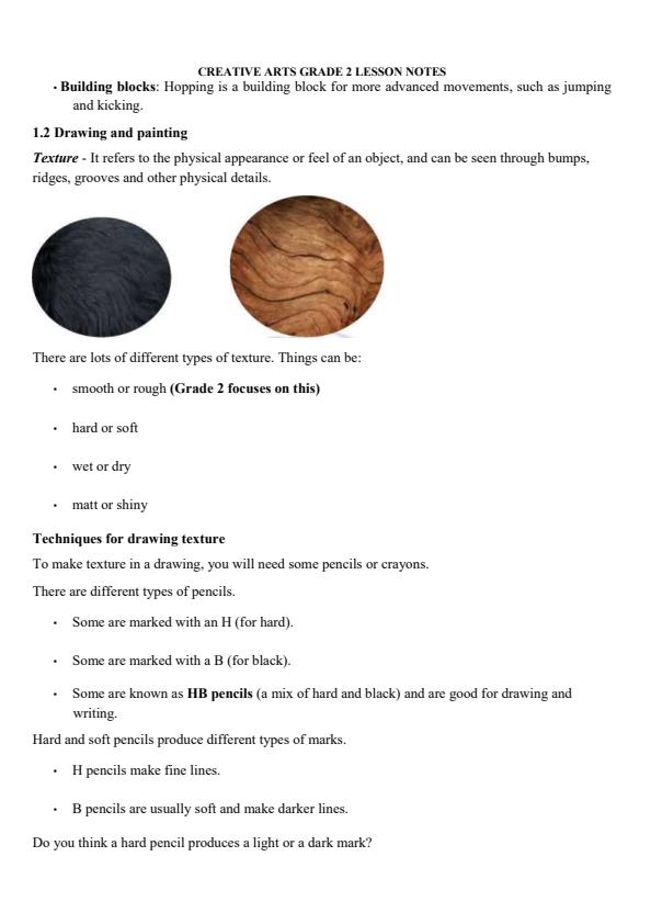 Page 4 – Grade 2 Creative Arts Notes Term 1,  Term 2 and Term 3 – Kenyaplex