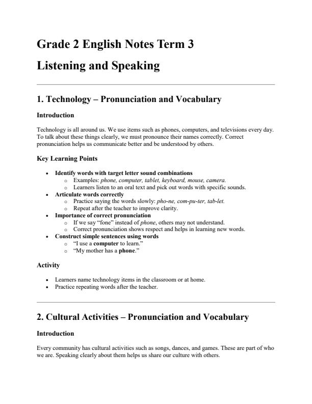 Page 1 – Grade 2 English Notes Term 3 – Kenyaplex