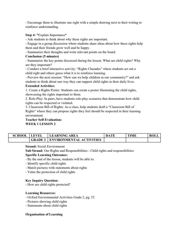 Page 2 – Grade 2 Environmental Activities Lesson Plans Term 2 - Oxford – Kenyaplex