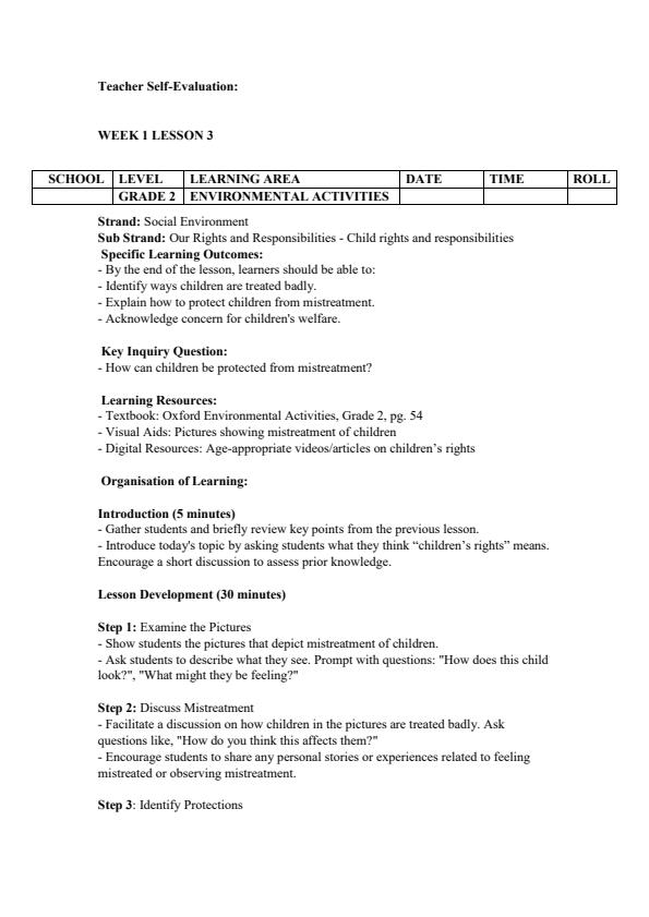 Page 4 – Grade 2 Environmental Activities Lesson Plans Term 2 - Oxford – Kenyaplex
