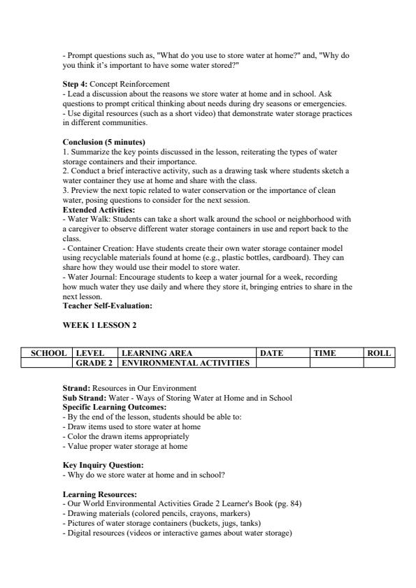Page 2 – Grade 2 Environmental Activities Lesson Plans Term 3 - Our World – Kenyaplex