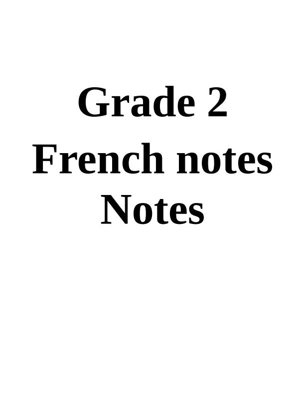 Page 1 – Grade 2 French Notes – Kenyaplex