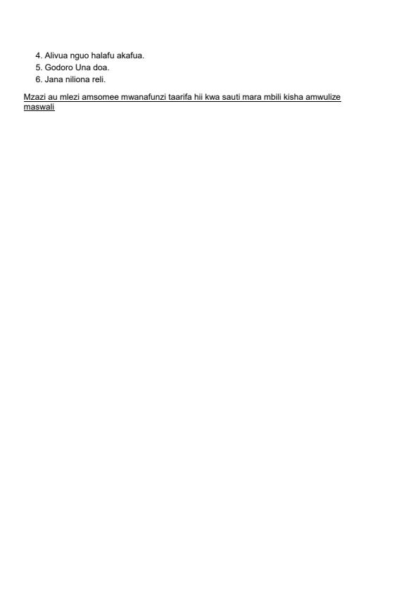 Page 2 – Grade 2 Kiswahili Topical Questions and Answers – Kenyaplex