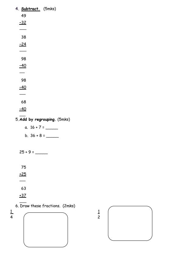 Page 2 – Grade 2 Mathematics Activities December 2024 Holiday Assignment – Kenyaplex