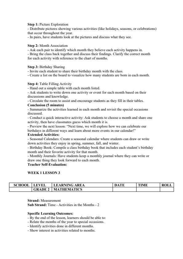 Page 3 – Grade 2 Mathematics Lesson Plans Term 3 - Mentor – Kenyaplex