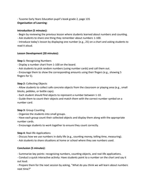 Page 5 – Grade 2 Mathematics Lesson Plans Term 3 - Tusome – Kenyaplex