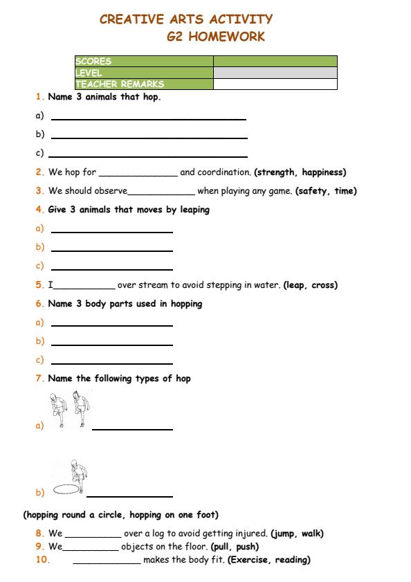 Page 1 – Grade 2 Psychomotor and Creative Activities December 2024 Holiday Assignment – Kenyaplex