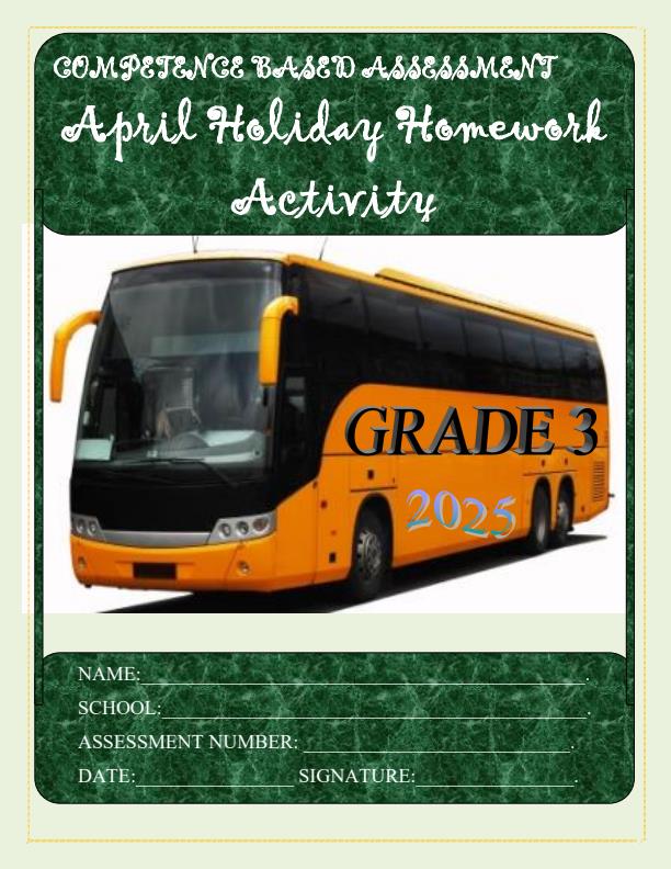 Page 1 – Grade 3 April 2025 Holiday Assignments - Set – Kenyaplex