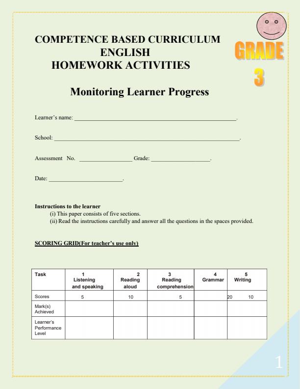 Page 2 – Grade 3 April 2025 Holiday Assignments - Set – Kenyaplex